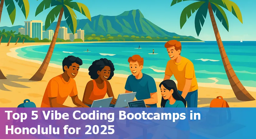 Students collaborating at a vibrant coding bootcamp in Honolulu, Hawaii, 2025.