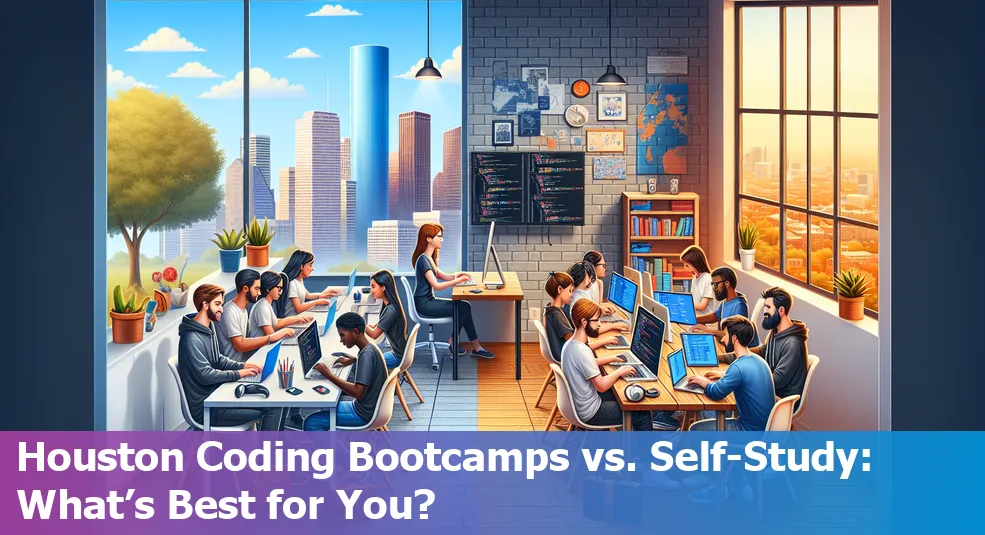 Houston coding bootcamps vs. self-study comparison in Texas, US
