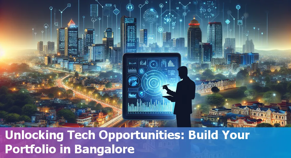 A young professional working on their tech portfolio in a co-working space in Bangalore, India