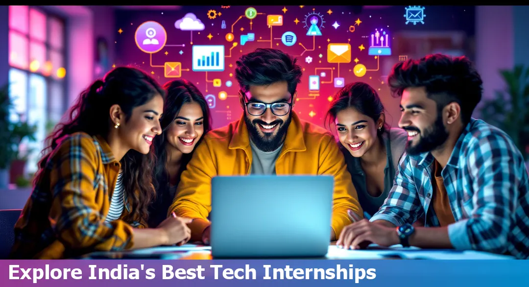 Collage of interns working at various tech companies in India.