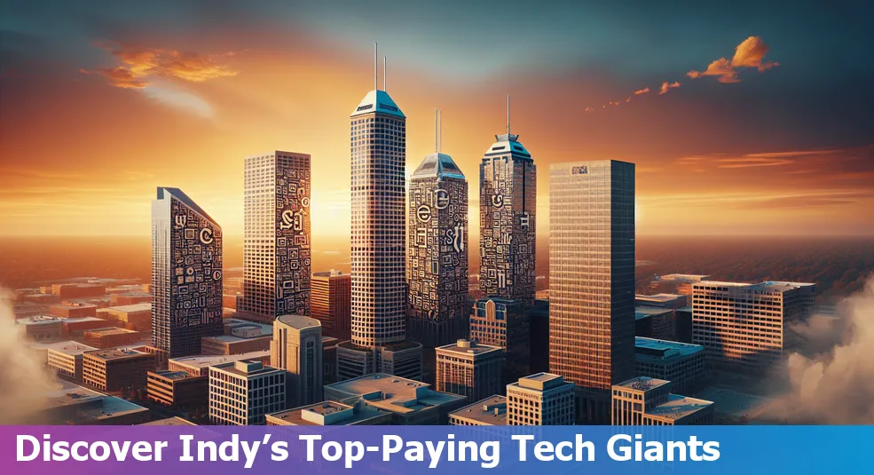 Skyline of Indianapolis, Indiana with tech industry highlights