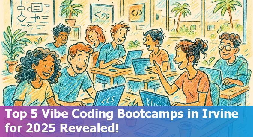 Students collaborating in a vibrant coding bootcamp on a modern Irvine campus