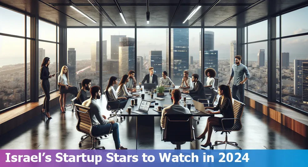 Israel's Top 10 Startups to Watch in 2024 - Featuring logos of top startups like Lightricks, Wix, and Monday.com