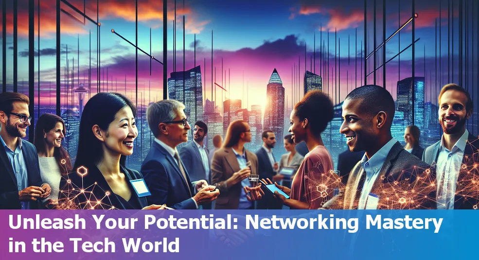 Networking illustration - people connecting in the tech industry