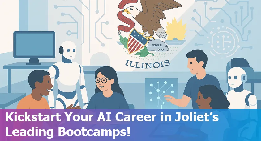 A group of diverse students learning artificial intelligence concepts online in Joliet, Illinois