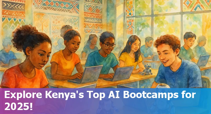 Students in a classroom setting learning AI and data science at a Kenyan bootcamp in 2025.