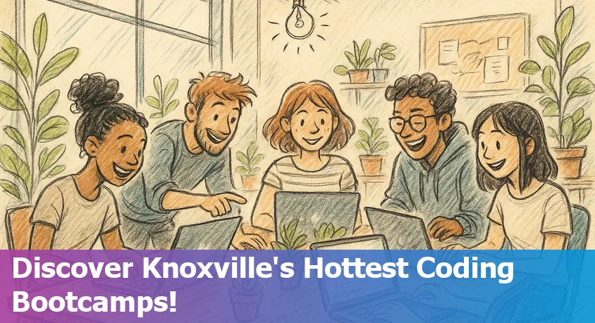 Knoxville skyline with laptop and code overlay, representing top coding bootcamps of 2025.