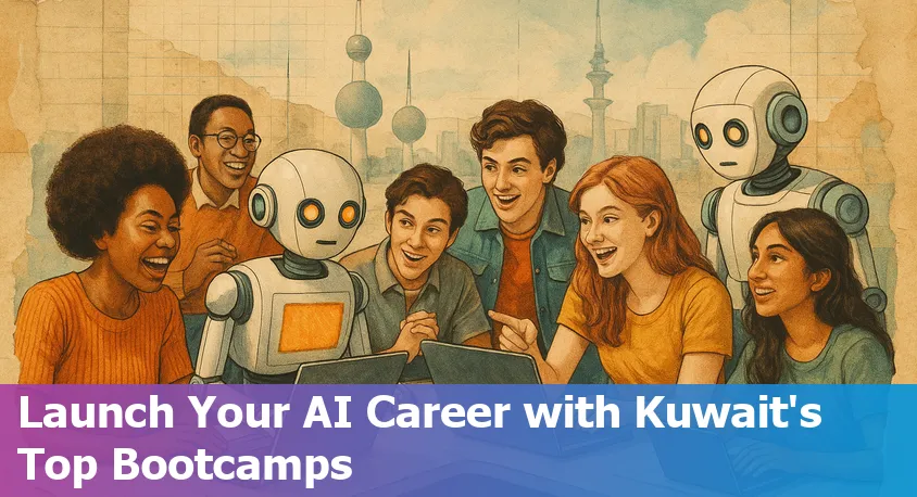 Students learning artificial intelligence at a bootcamp in Kuwait in 2025