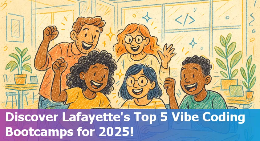 Group of diverse beginner coders collaborating at a lively Lafayette coding bootcamp in 2025.