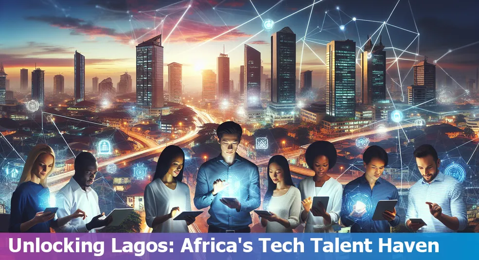 Skyline view of Lagos, Nigeria, symbolizing its potential as a hub for tech talent.