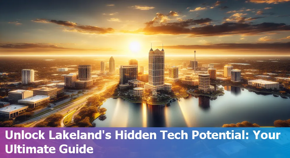 A tech portfolio with Lakeland Florida map background featuring coding symbols.