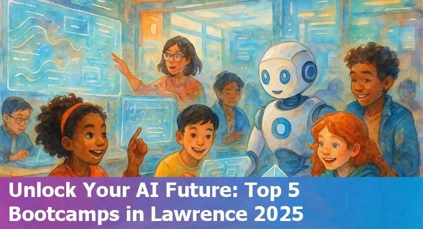 Students in Lawrence, Kansas learning AI and data science at various bootcamps in a modern classroom setting