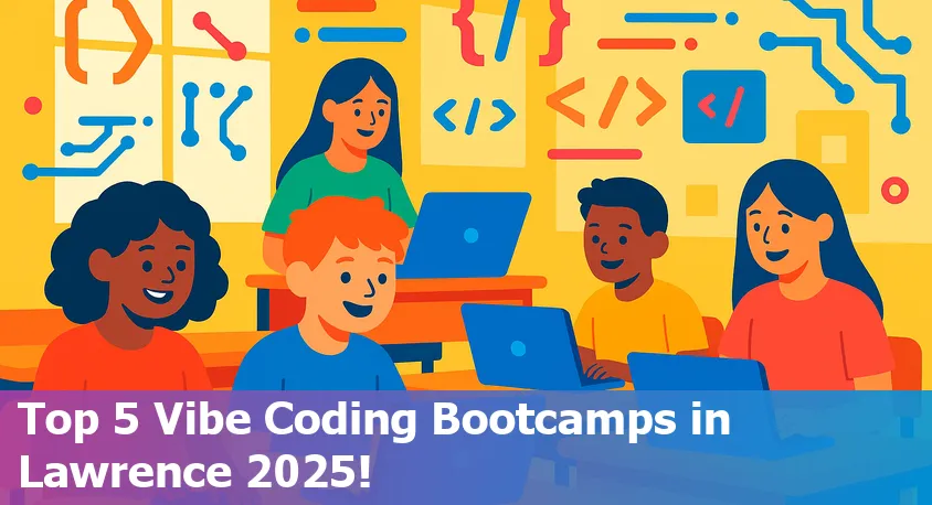 Young coding students collaborating in a welcoming bootcamp classroom in Lawrence, Kansas in 2025