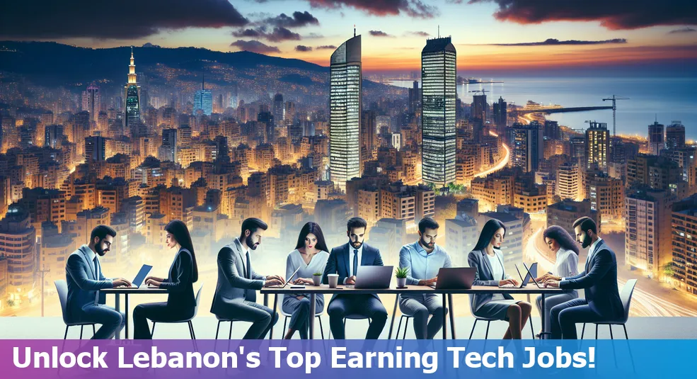 Top 10 Best Paid Tech Jobs in Lebanon in 2024 with skyscrapers in the background