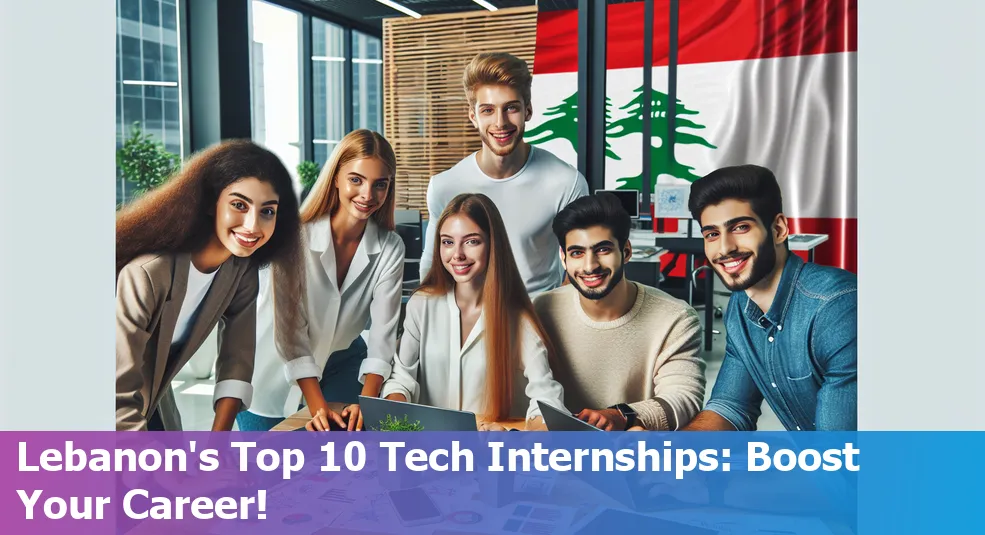 A group of interns collaborating at a tech company in Lebanon.