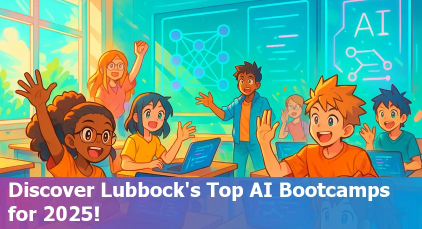 Students in Lubbock, Texas collaborating on AI and machine learning bootcamp projects in a modern classroom or online setting