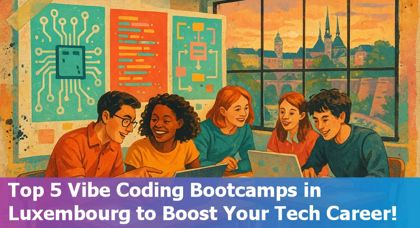 Students collaborating and coding together at a vibrant Luxembourg bootcamp in 2025