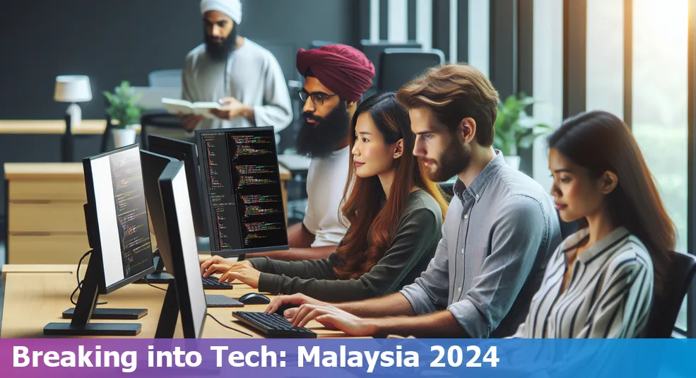 Tech professionals working in an office in Malaysia in 2024