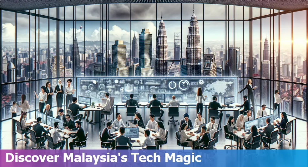 A bustling tech hub in Malaysia showcasing successful startups and innovation.