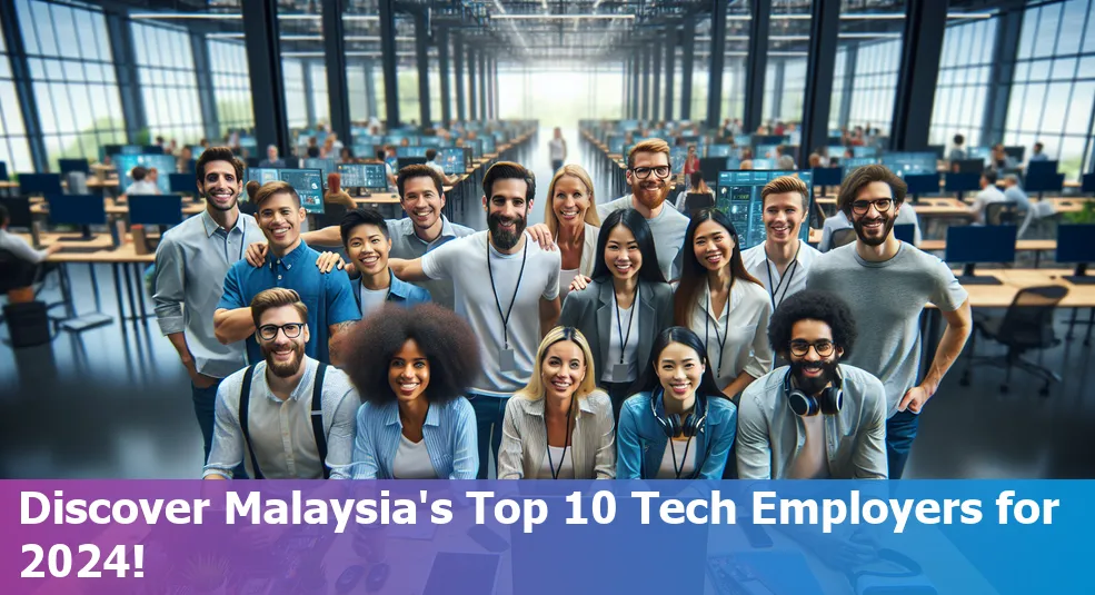 Top 10 Tech Companies to Work for in Malaysia 2024 - company logos and Malaysia map