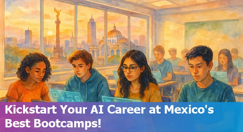 Classroom of diverse students learning AI skills at a tech bootcamp in Mexico, 2025