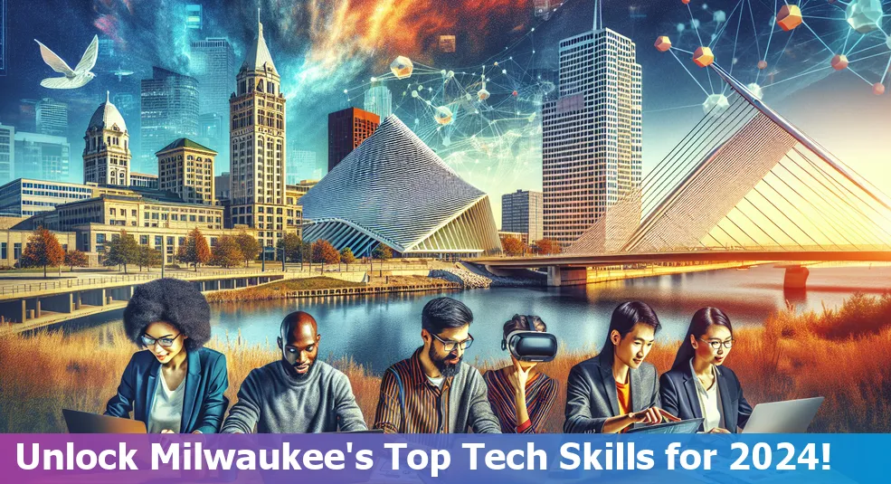 Aerial view of Milwaukee cityscape representing tech employment opportunities in 2024.