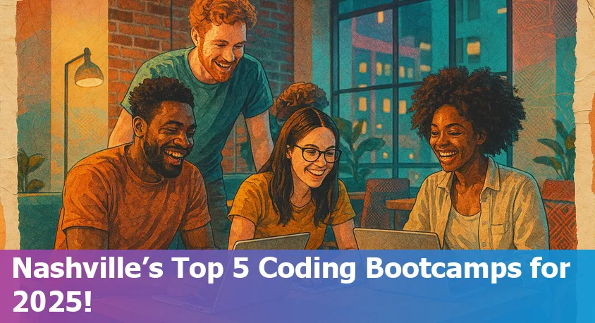 Students collaborating at a coding bootcamp in Nashville, 2025 with a lively and inclusive atmosphere.