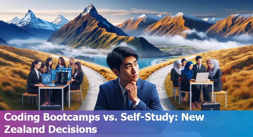 Coding bootcamps vs. self-study in New Zealand, NZ comparison chart.