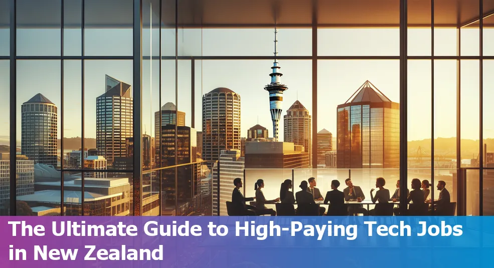 High-paying tech jobs in New Zealand with job role icons and salary figures.