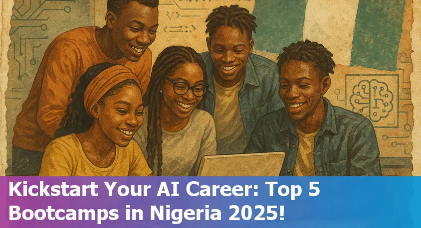 Nigerian students collaborating at computers during an AI bootcamp in Lagos, 2025.