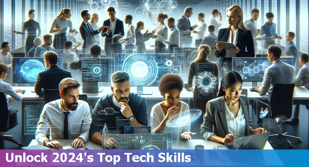 Chart highlighting top 10 essential tech skills for Norway employers in 2024