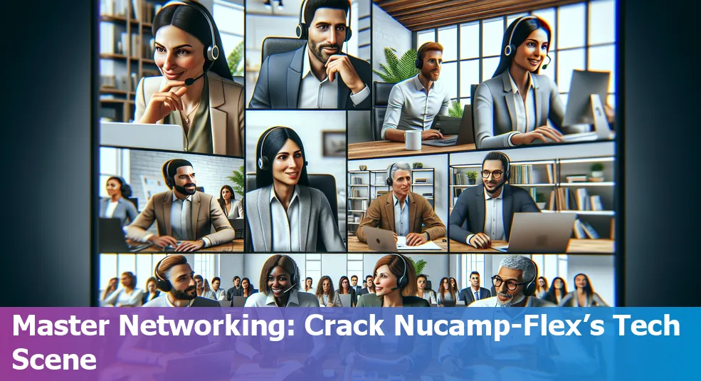 Illustration of people networking in a tech community online.