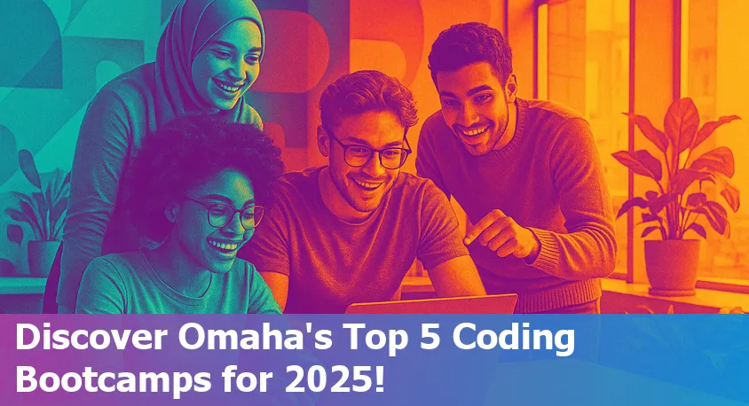 Diverse group of beginners collaborating at a coding bootcamp in Omaha, Nebraska, 2025.