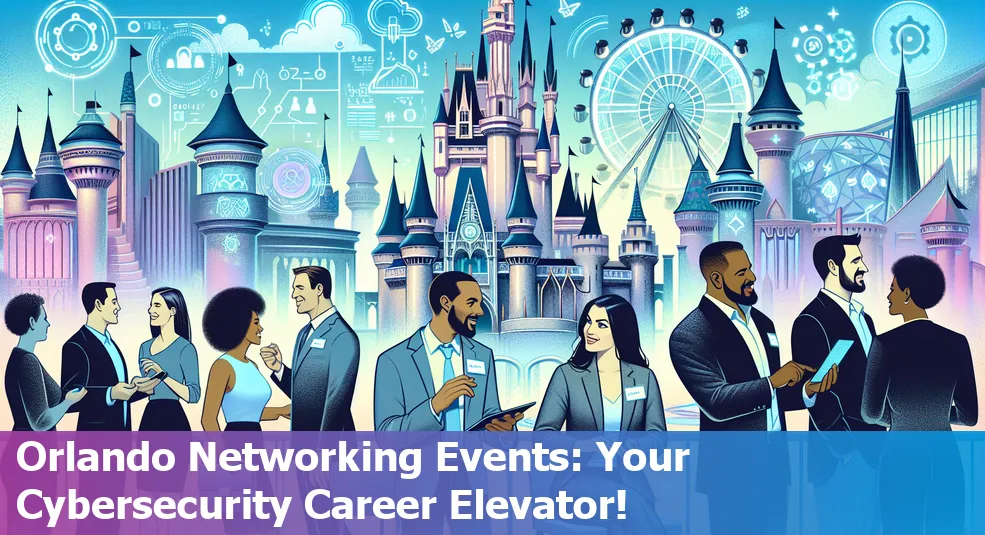 Cybersecurity professionals at a networking event in Orlando