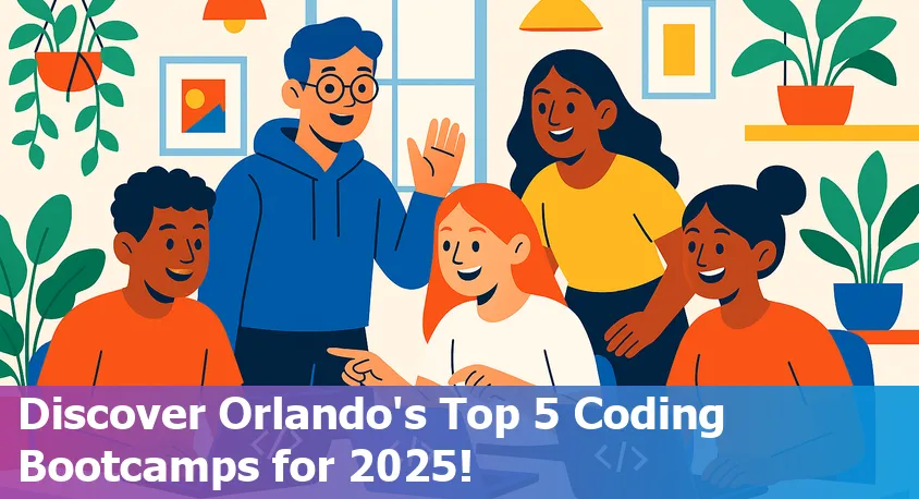 Group of diverse beginner coders collaborating at a tech bootcamp in Orlando