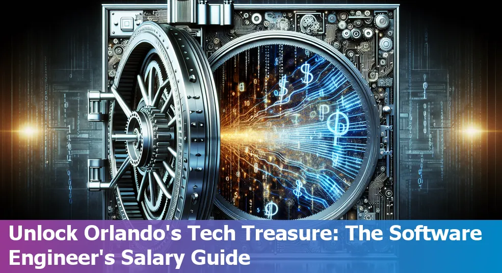 Software engineer analyzing data about Orlando's average salary on digital screen.