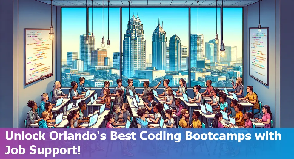 Orlando coding bootcamp students studying in a classroom