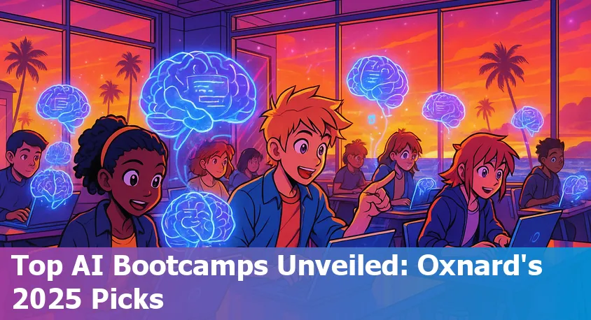 AI bootcamps in Oxnard California 2025, students coding on laptops in a modern classroom setting