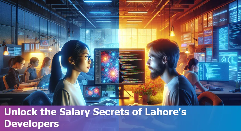 Front-end and back-end developers discussing salary differences in Lahore, Pakistan