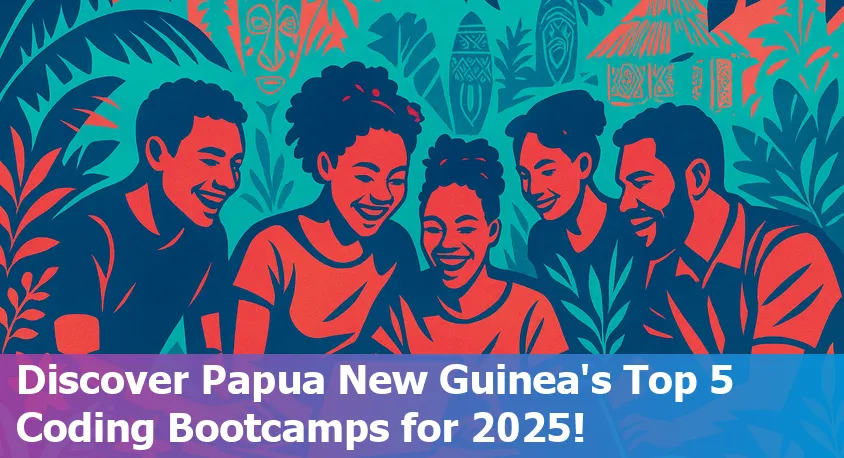 Papua New Guinea students learning coding together using laptops and AI tools in a modern classroom setting.