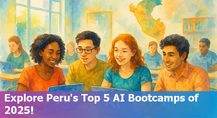 Group of diverse students in Peru learning AI and data science at a modern bootcamp setting