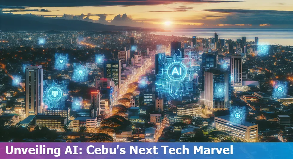 A vibrant tech hub in Cebu, Philippines, showcasing AI innovation