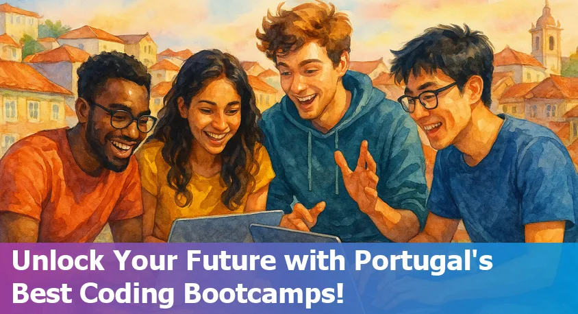 Students collaborating in a modern classroom at a Portuguese coding bootcamp, 2025.