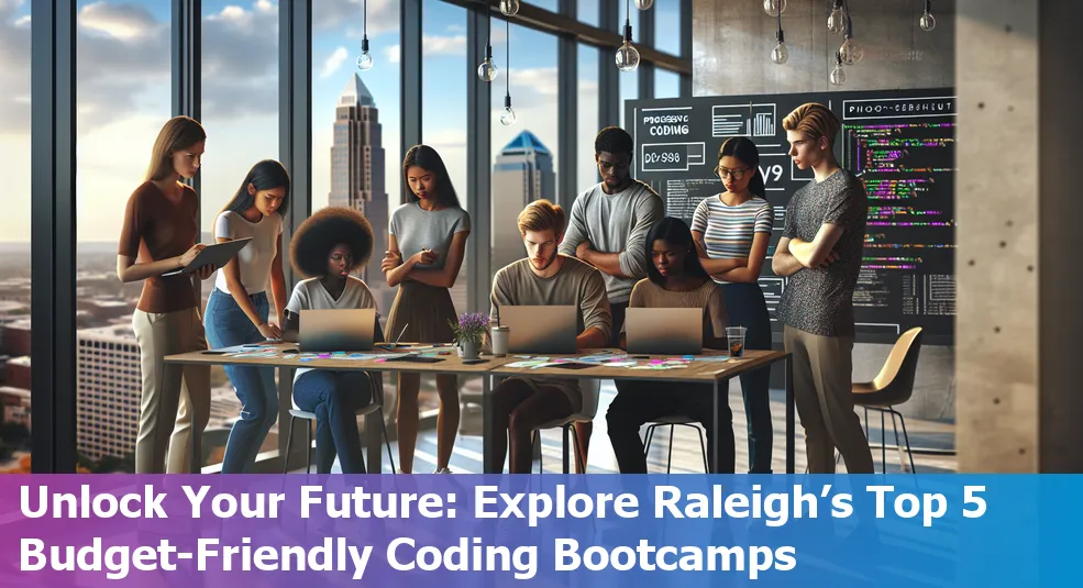 Coding Bootcamp students in Raleigh, North Carolina learning in a classroom setting.