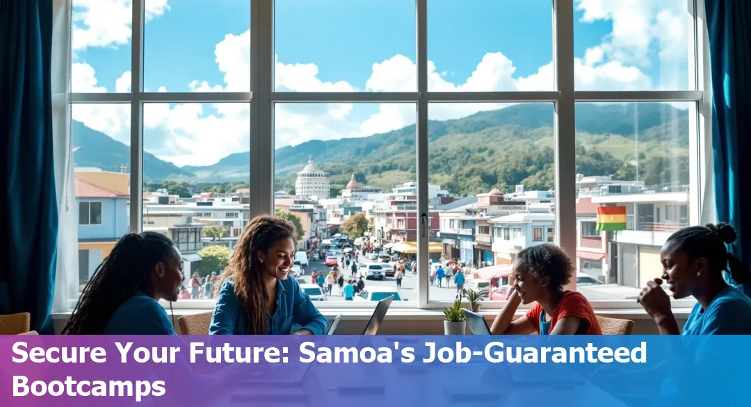 Coding bootcamps with job guarantees in Samoa, 2025.