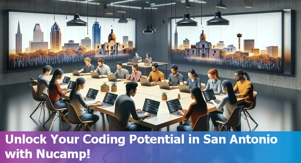 Image of a focused coder studying in San Antonio via Nucamp's coding bootcamp.