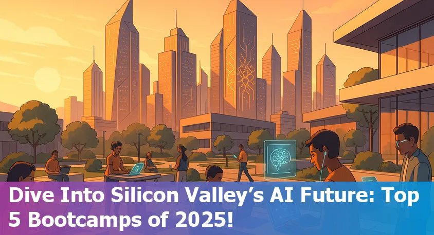 San Jose skyline with tech symbols, highlighting AI bootcamps and learning opportunities in 2025.
