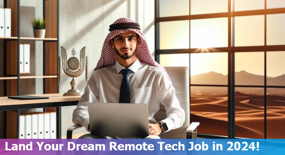 Person using a laptop to search for remote tech jobs from Saudi Arabia.