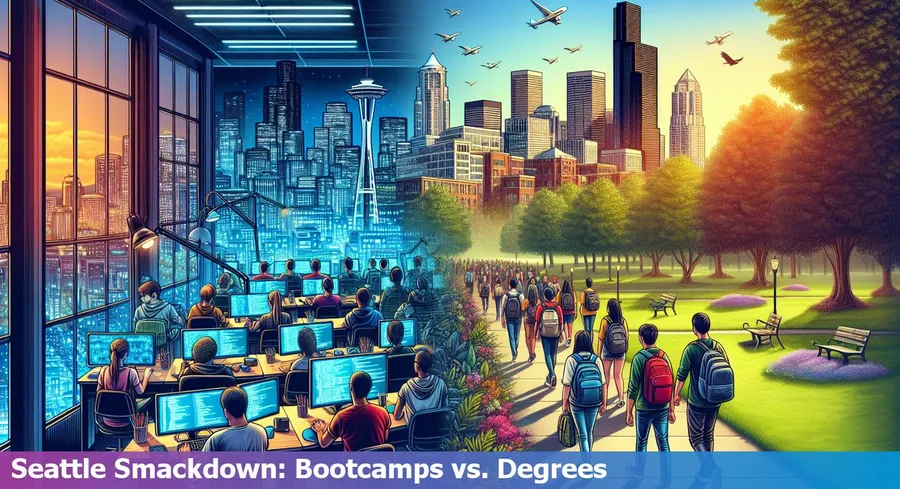 Comparison chart of Seattle coding bootcamps and traditional computer science degrees