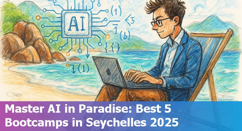 AI students in Seychelles attending an online bootcamp session on their laptops.